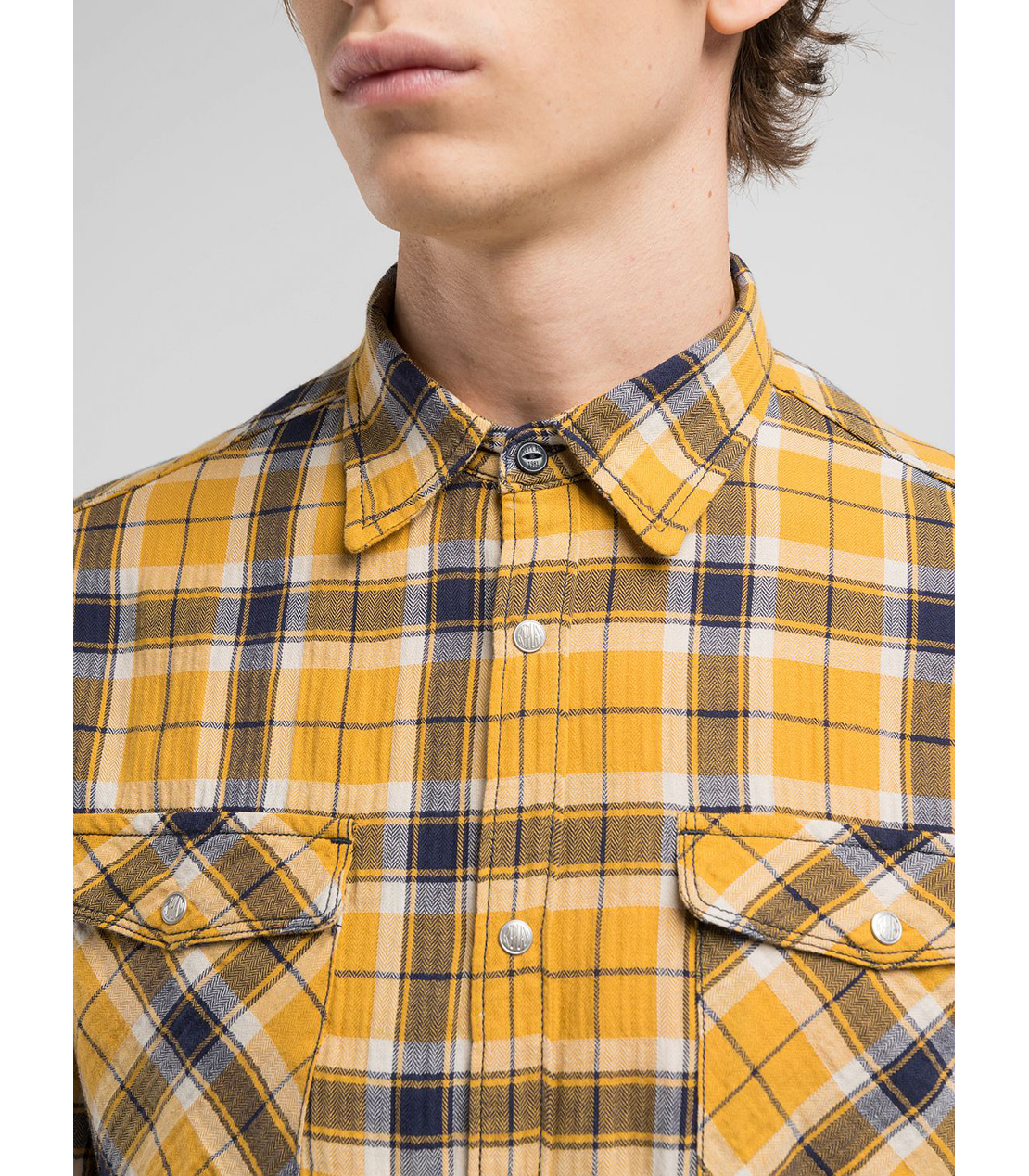 クリンクルチェック半袖シャツ 詳細画像 イエローホワイト 5